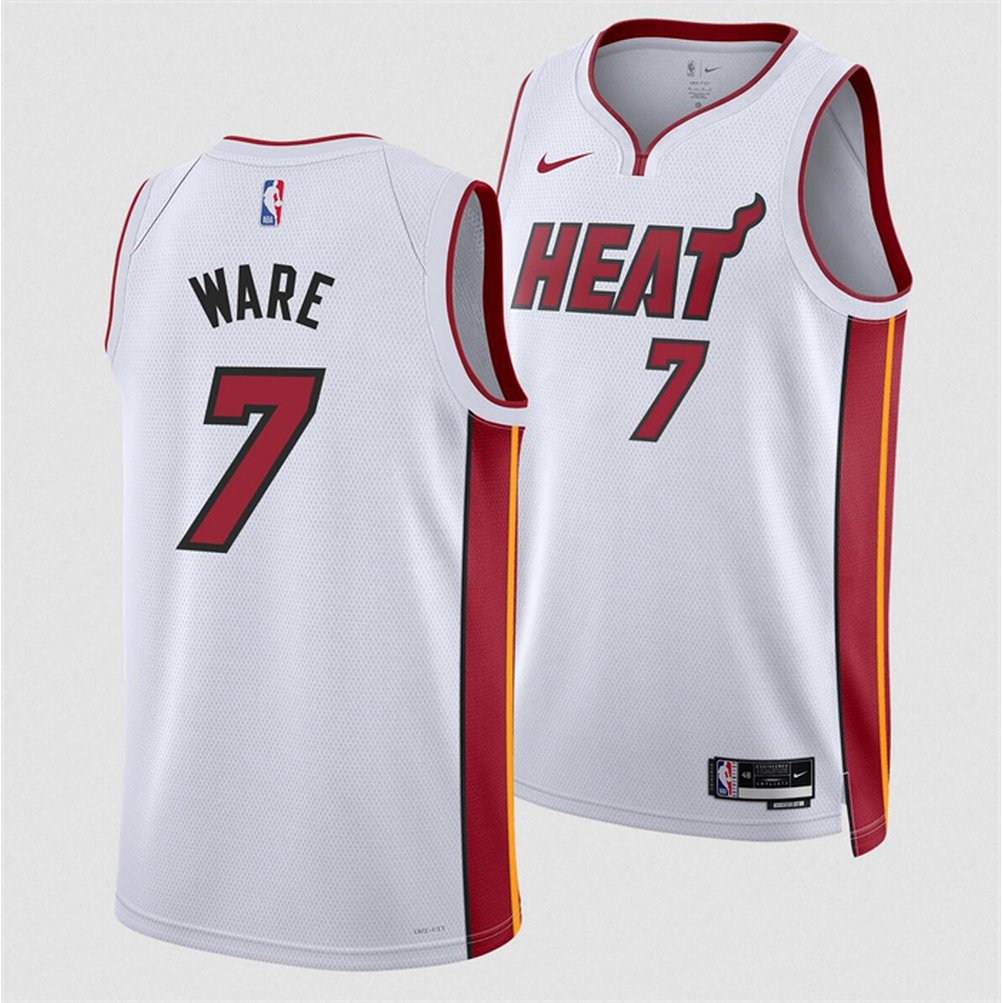 Men’s Miami Heat #7 Kel’el Were White 2024 Draft Association Edition Stitched Basketball Jersey