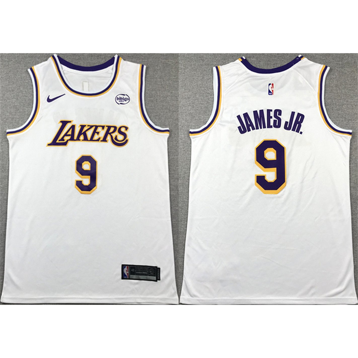 Men’s Los Angeles Lakers #9 Bronny James Jr. White 2024 Draft Icon Edition Stitched Basketball Jersey