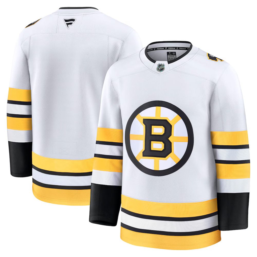 Men’s Boston Bruins White Away Premium Jersey