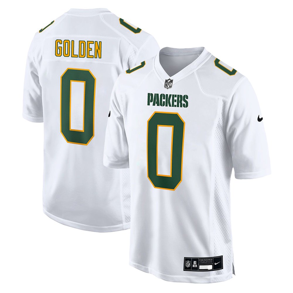 Youth Green Bay Packers #0 Matthew Golden Nike Tundra White Fashion Game Jersey