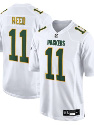 Youth Green Bay Packers #11 Jayden Reed Nike Tundra White Fashion Game Jersey