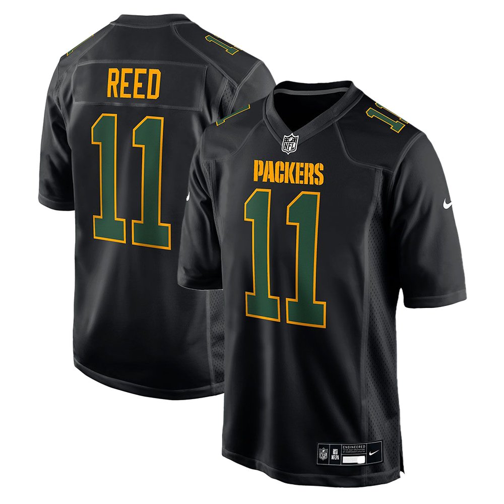Youth Green Bay Packers #11 Jayden Reed Nike Carbon Black Fashion Game Jersey