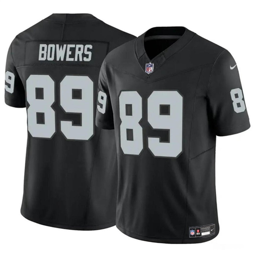 Men’s Las Vegas Raiders #89 Brock Bowers Black 2024 Draft F.U.S.E Vapor Stitched Football Jersey