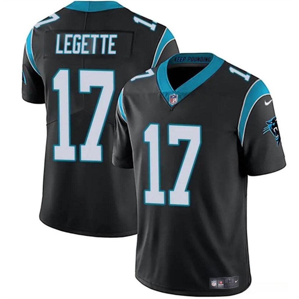 Men’s Carolina Panthers #17 Xavier Legette Black 2024 Draft Vapor Limited Stitched Football Jersey