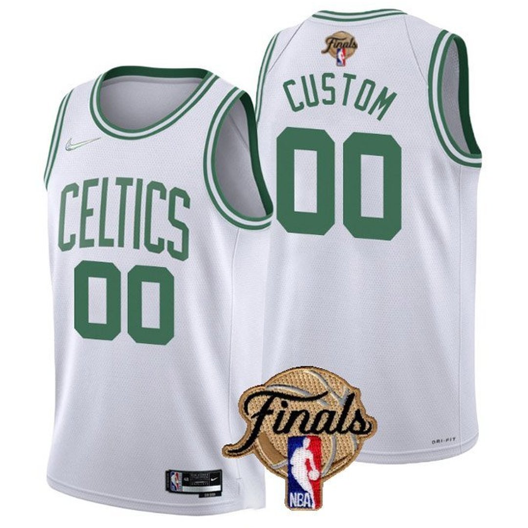 Men’s Boston Celtics Active Player Custom 2022 White NBA Finals Stitched Jersey