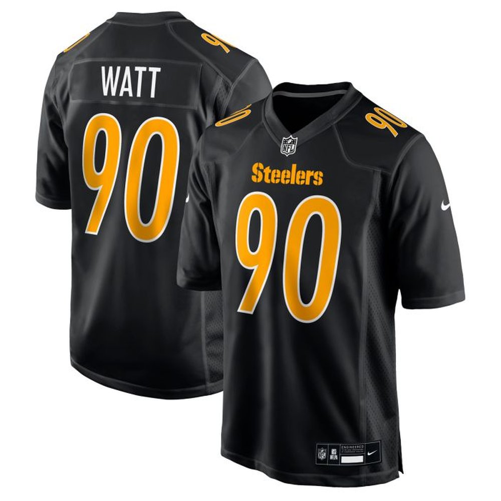 Youth Pittsburgh Steelers #90 T.J. Watt Nike Carbon Black Fashion Game Jersey