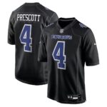 Men's Dallas Cowboys #4 Dak Prescott Carbon Black Fashion Game Jersey