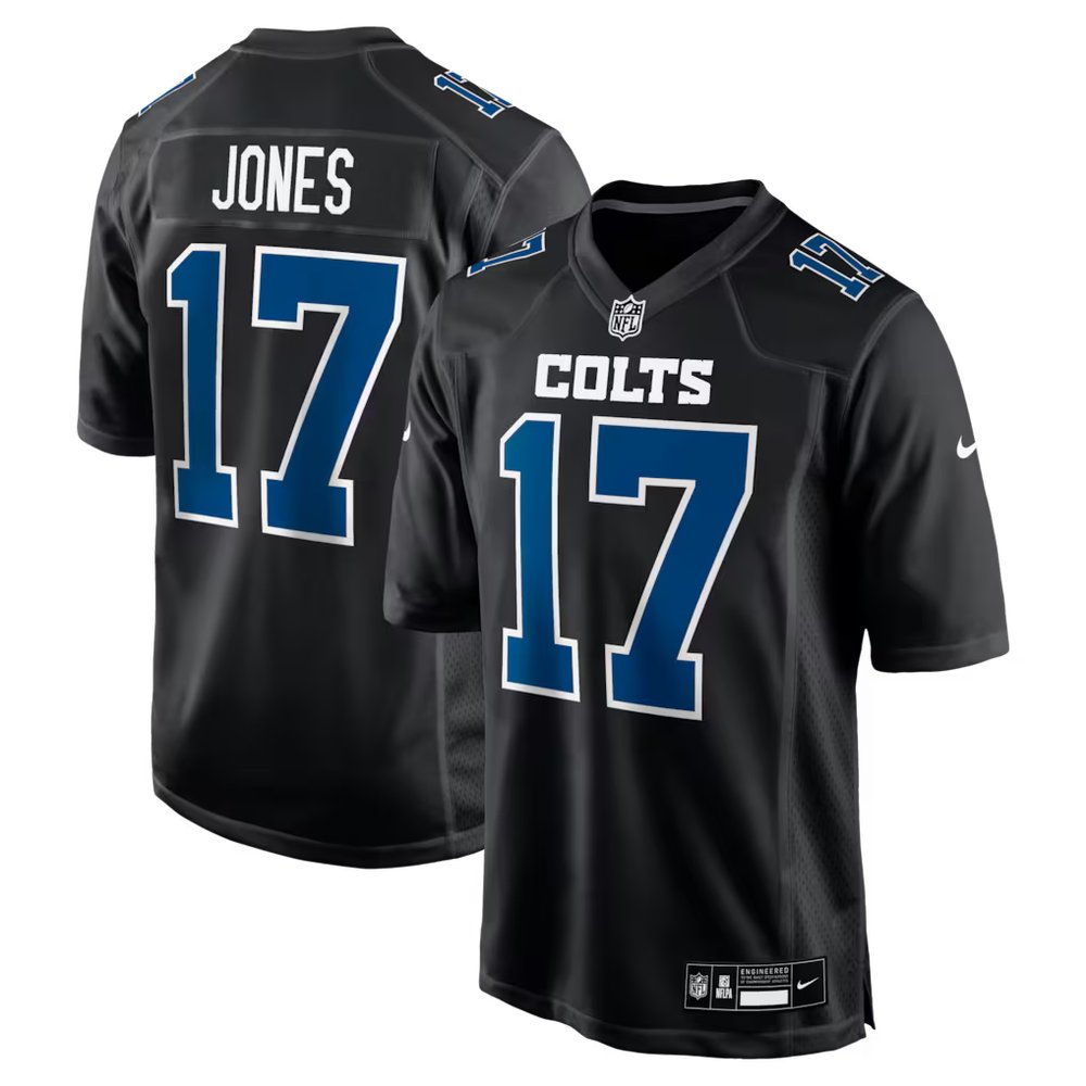 Youth Indianapolis Colts #17 Daniel Jones Nike Carbon Black Fashion Game Jersey