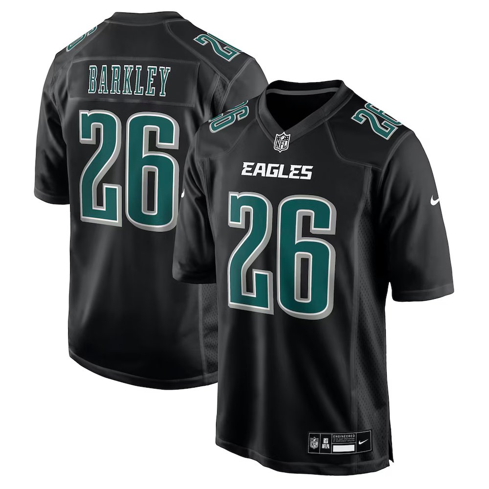 Men’s Philadelphia Eagles #26 Saquon Barkley Nike Carbon Black Fashion Game Jersey