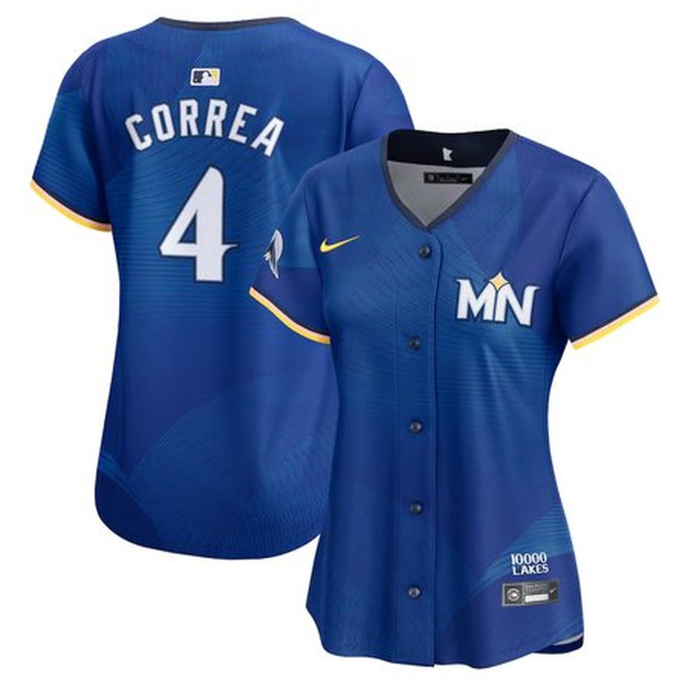 Women’s Minnesota Twins #4 Carlos Correa Royal 2024 City Connect Limited Jersey