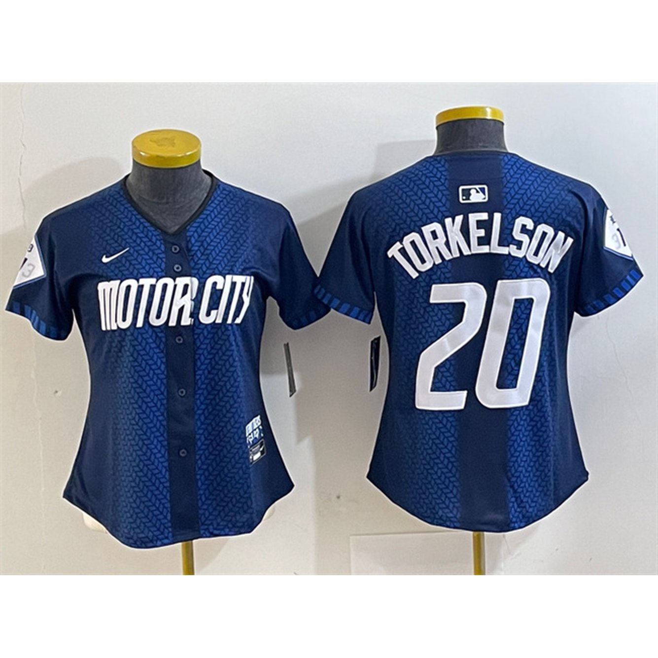 Women’s Detroit Tigers #20 Spencer Torkelson 2024 Navy City Connect Cool Base Limited Stitched Baseball Jersey(Run Small)