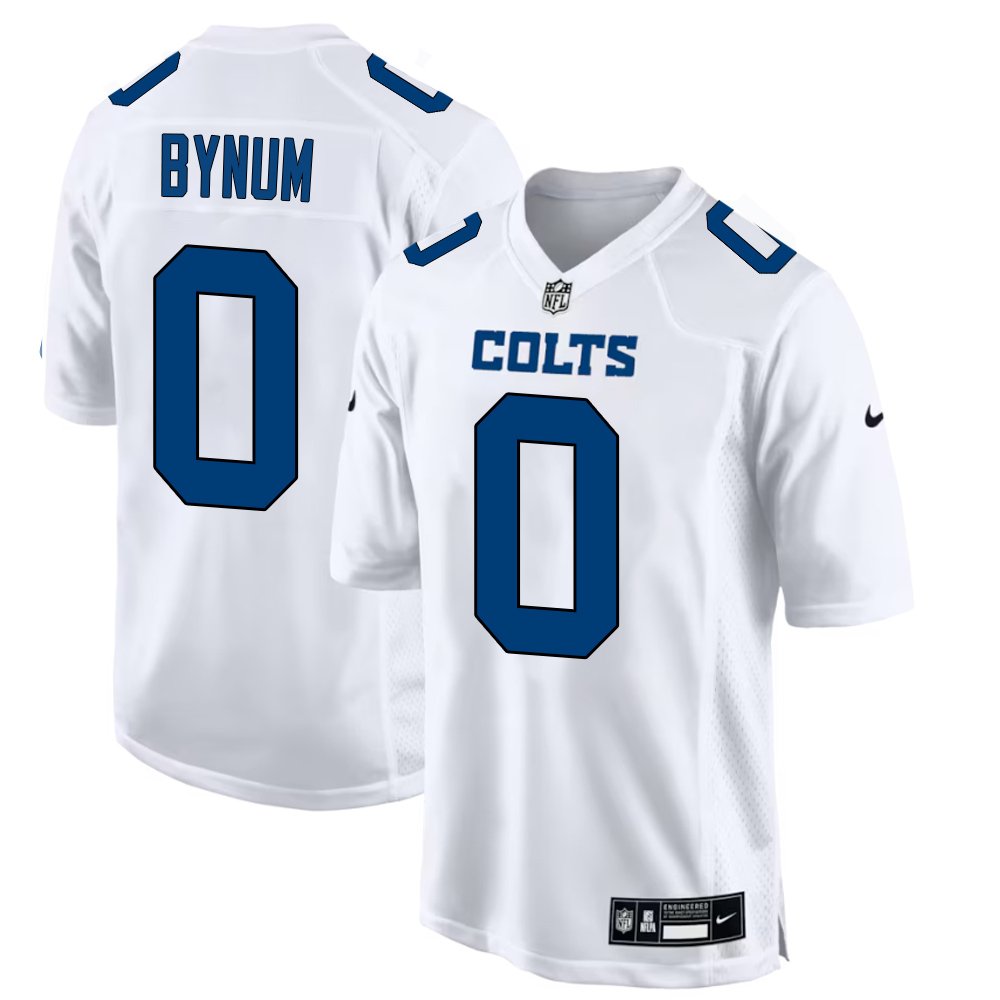 Men’s Indianapolis Colts #0 Camryn Bynum Nike Tundra White Fashion Game Jersey