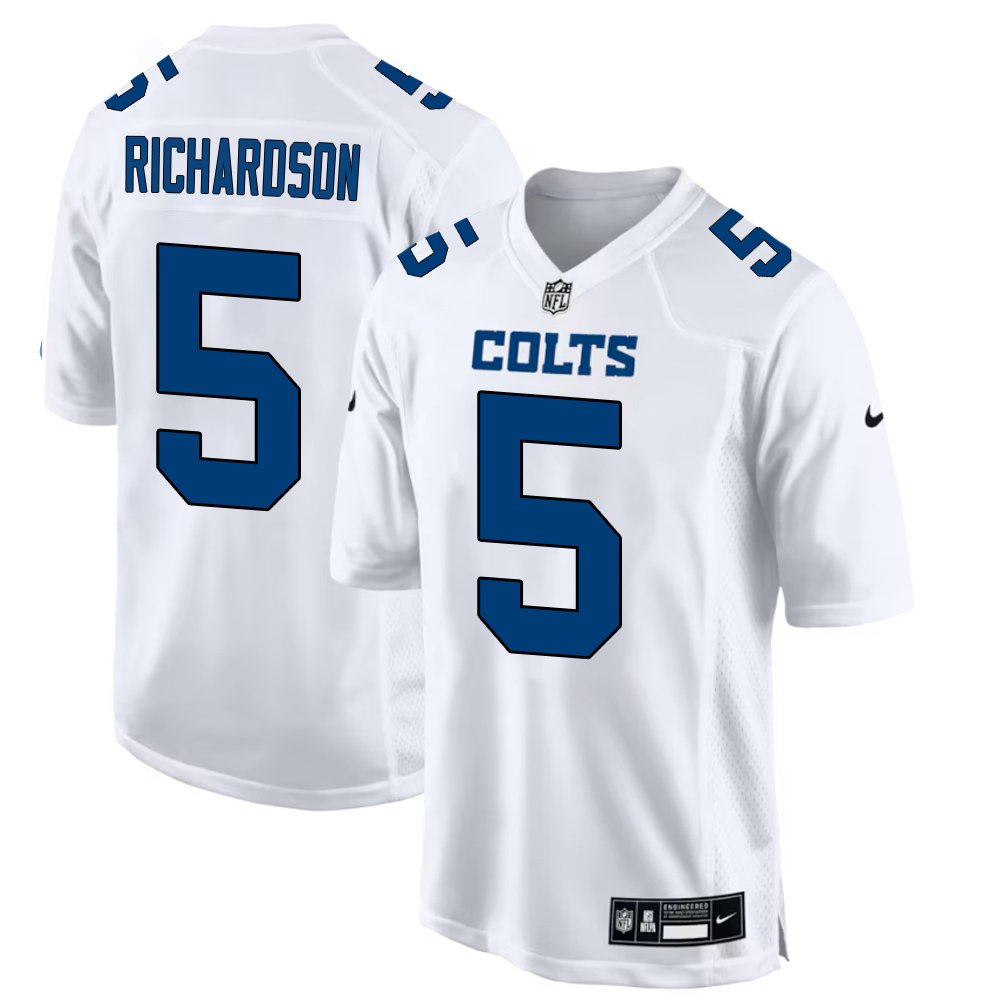 Men’s Indianapolis Colts #5 Anthony Richardson Nike Tundra White Fashion Game Jersey