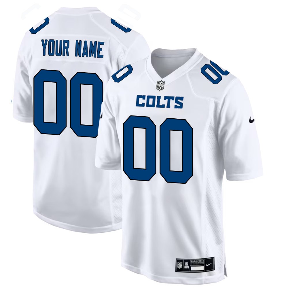 Men’s Indianapolis Colts Custom Nike Tundra White Fashion Game Jersey