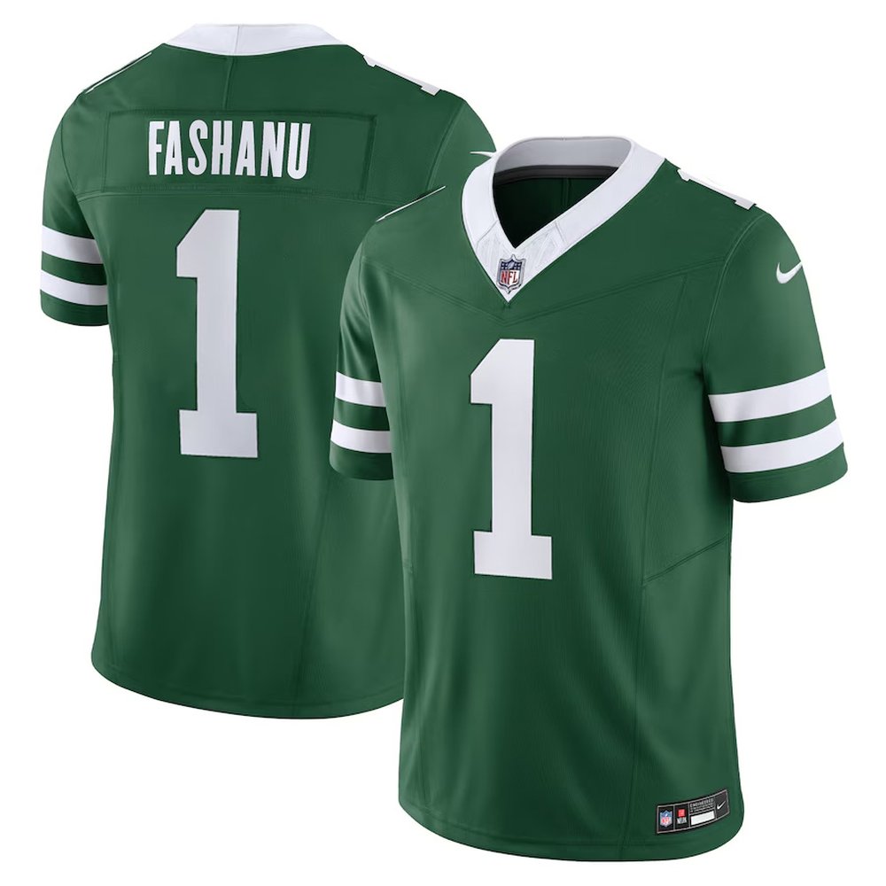 Men’s New York Jets Olu Fashanu Gotham Green 2024 NFL Draft First Round Pick Player F.U.S.E. Vapor Untouchable Limited Stitched Football Jersey