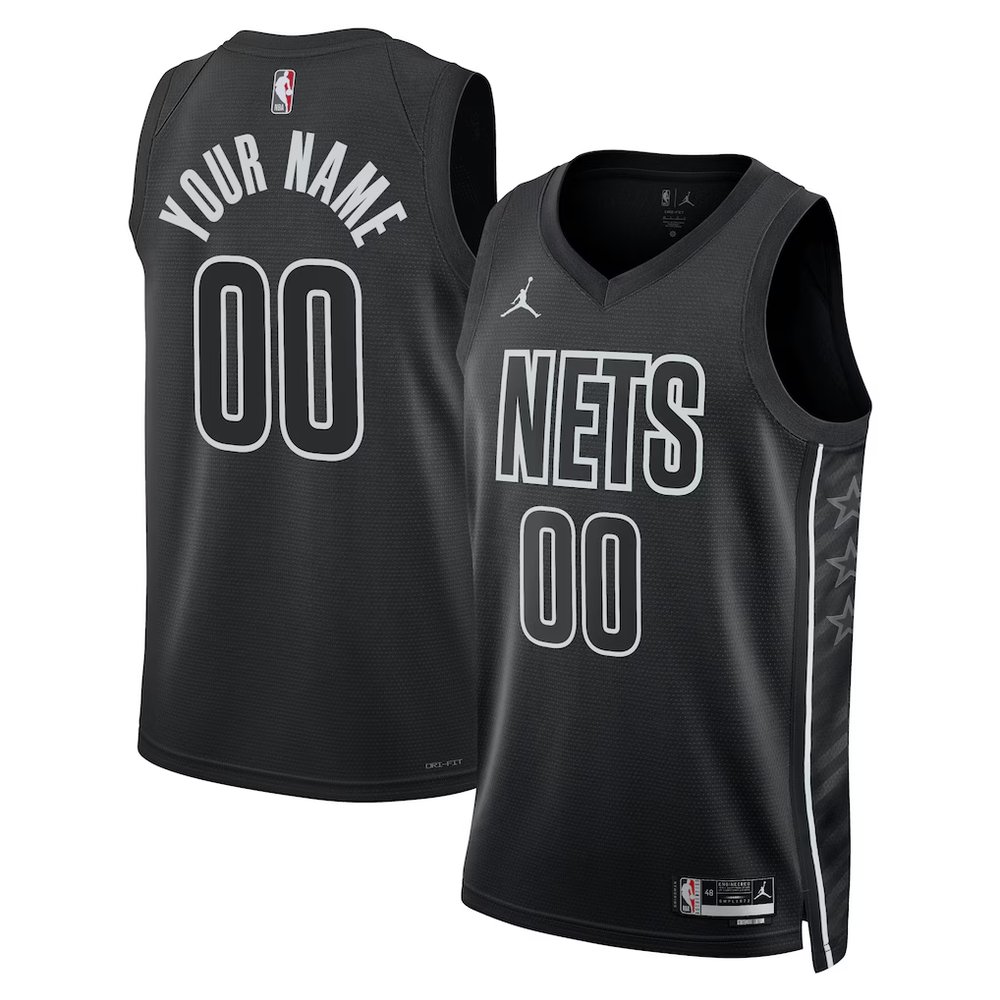 Youth Brooklyn Nets Custom Black 2023 Draft Statement Edition Stitched Basketball Jersey