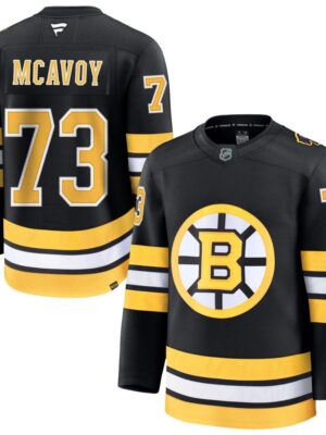 Men's Boston Bruins #73 Charlie McAvoy Black Home Premium Player Jersey