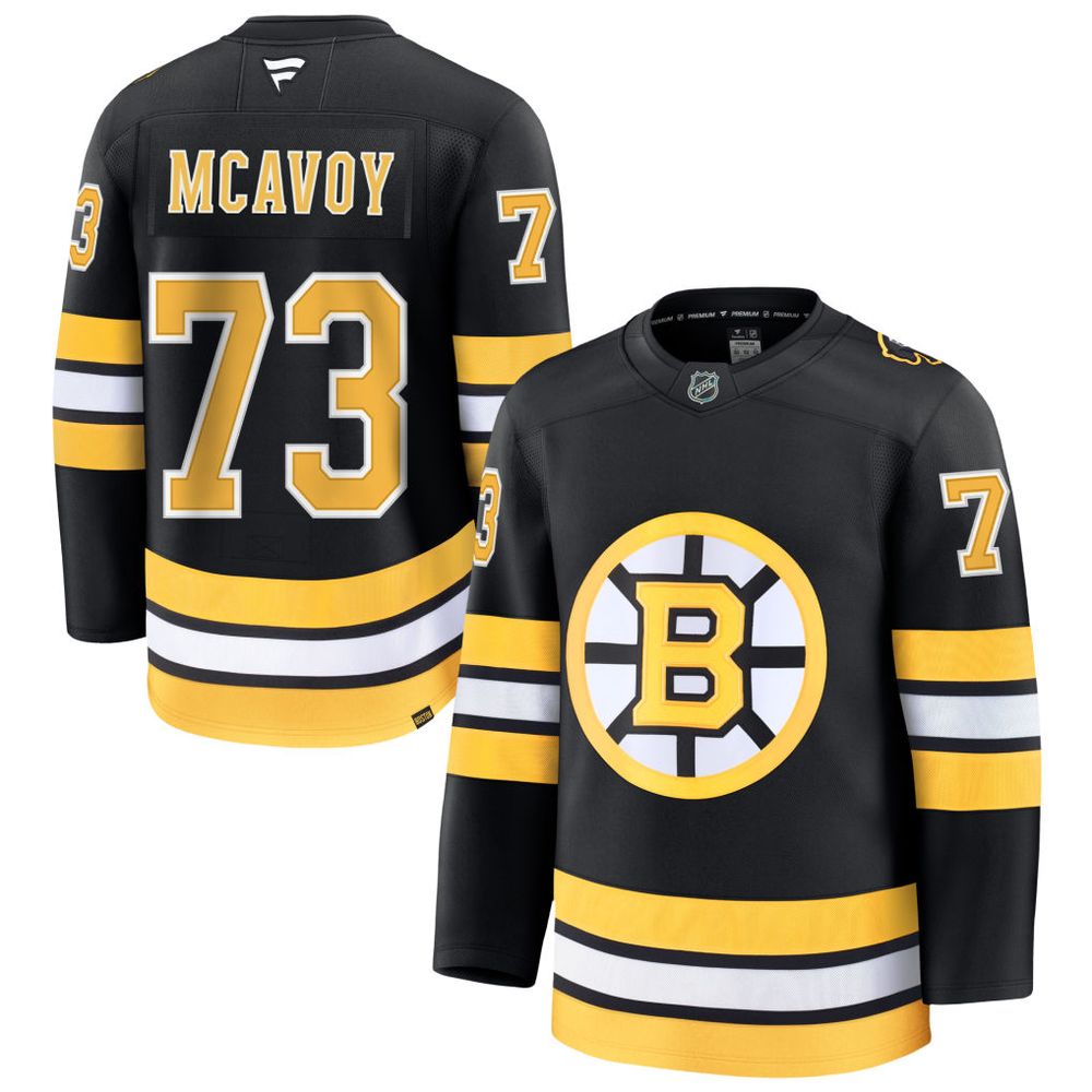 Men’s Boston Bruins #73 Charlie McAvoy Black Home Premium Player Jersey