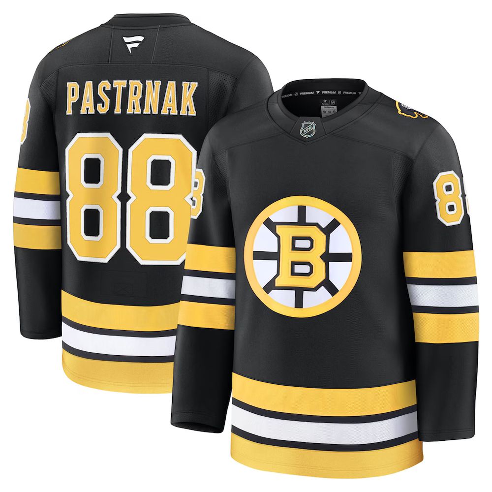 Men’s Boston Bruins #88 David Pastrnak Black Home Premium Player Jersey