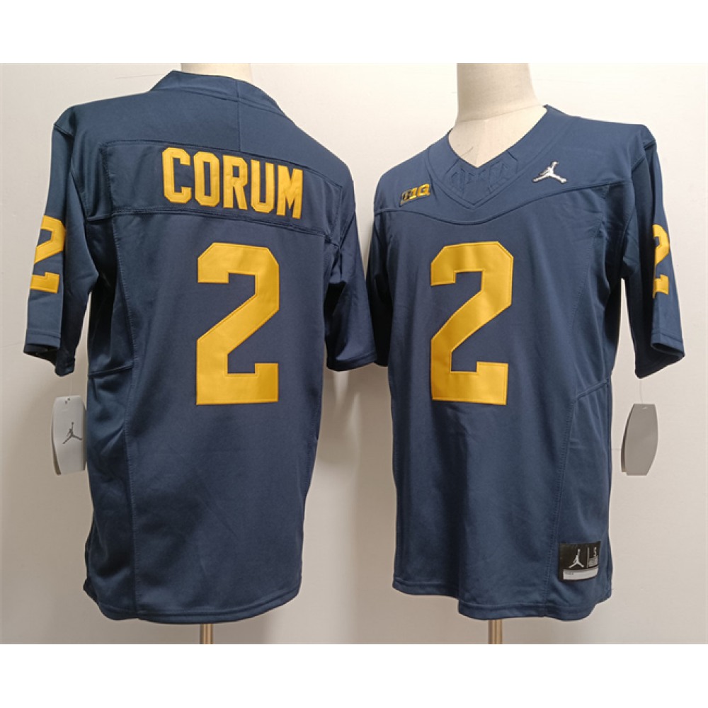 Men’s Michigan Wolverines #2 Blake Corum 2023 F.U.S.E. Navy Stitched Jersey