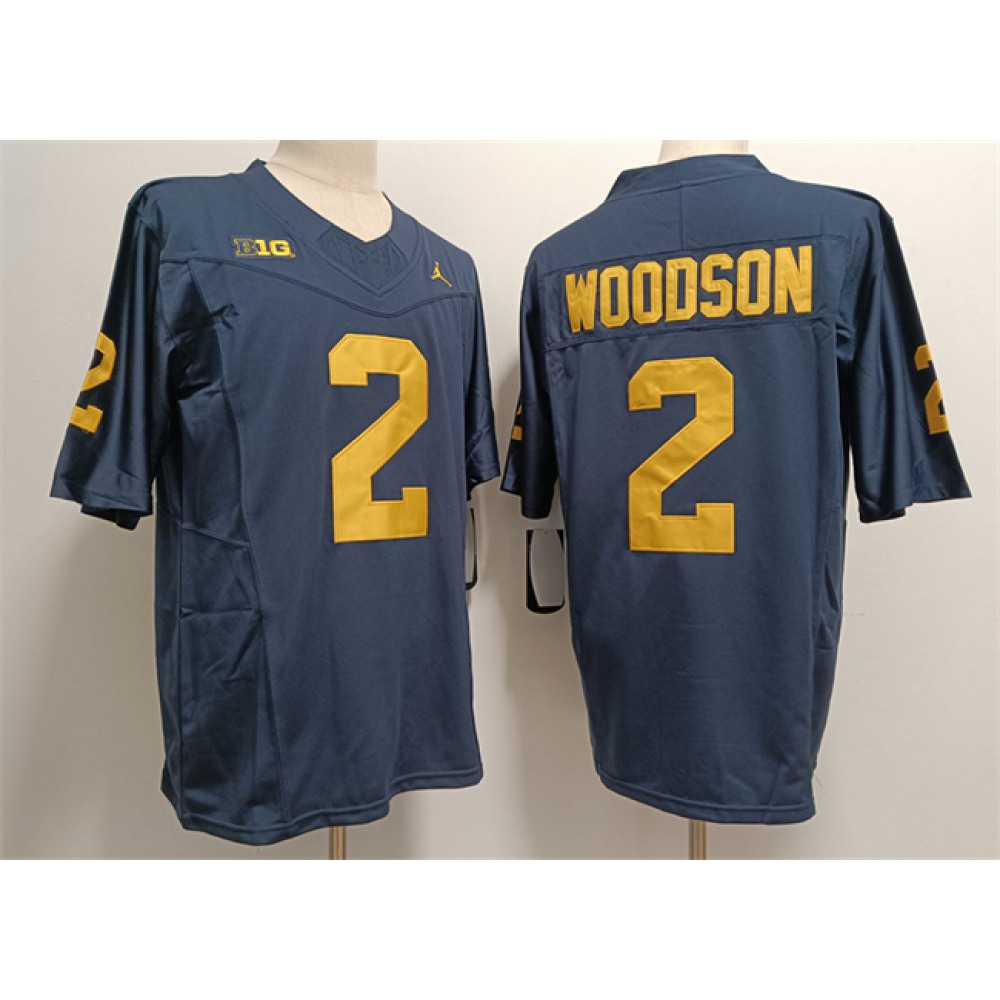 Men’s Michigan Wolverines #2 Charles Woodson 2023 F.U.S.E. Navy Stitched Jersey