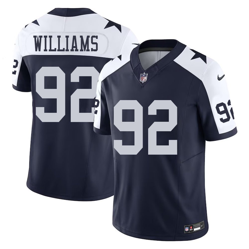 Men’s Dallas Cowboys #92 Quinnen Williams Esch Navy Color Rush Vapor Limited Stitched Jersey
