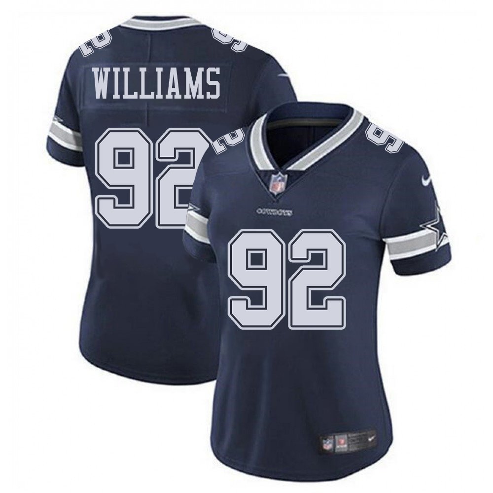 Women’s Dallas Cowboys #92 Quinnen Williams Esch Navy Color Rush Vapor Limited Stitched Jersey