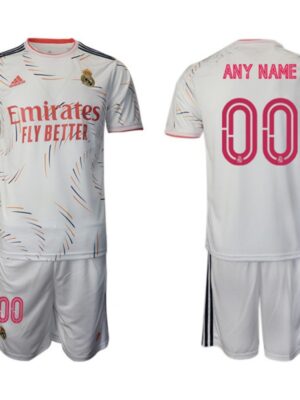 Men's Real Madrid Custom 2021/22 White Home Soccer Jersey Suit