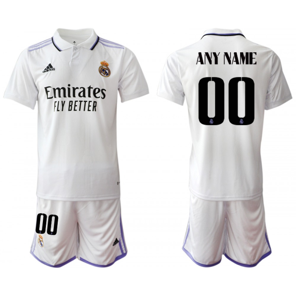 Men’s Real Madrid Custom 22/23 White Home Soccer Jersey Suit