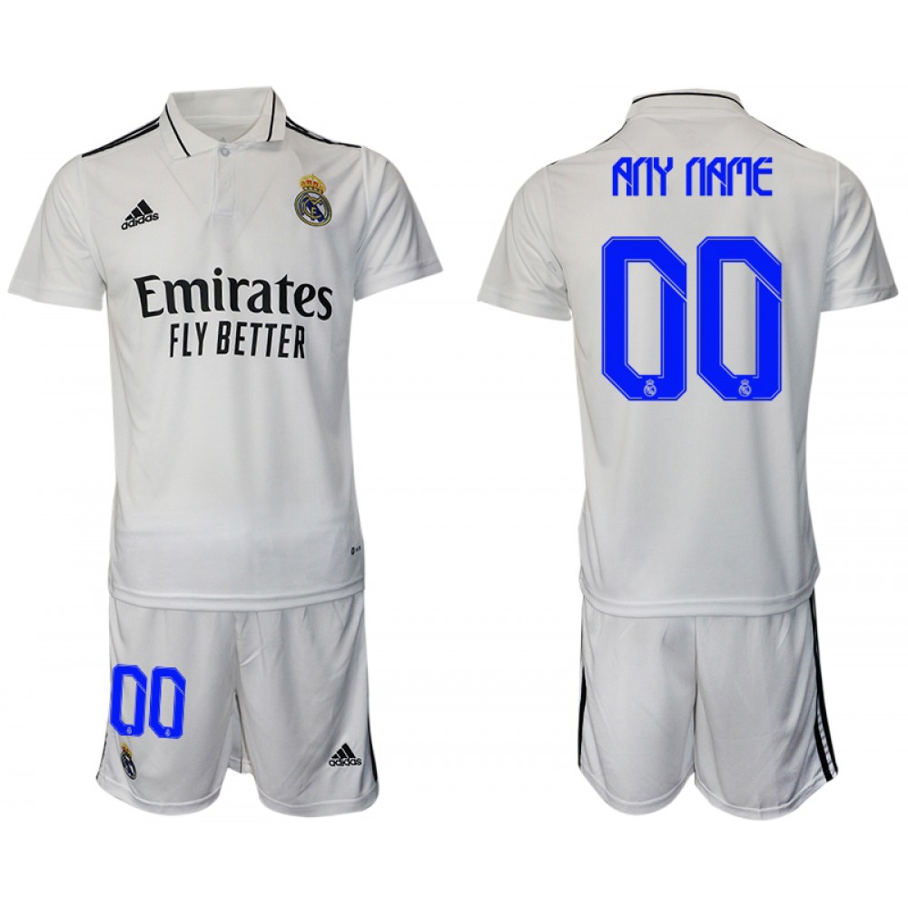 Men’s Real Madrid Custom 22/23 White Home Soccer Jersey Suit