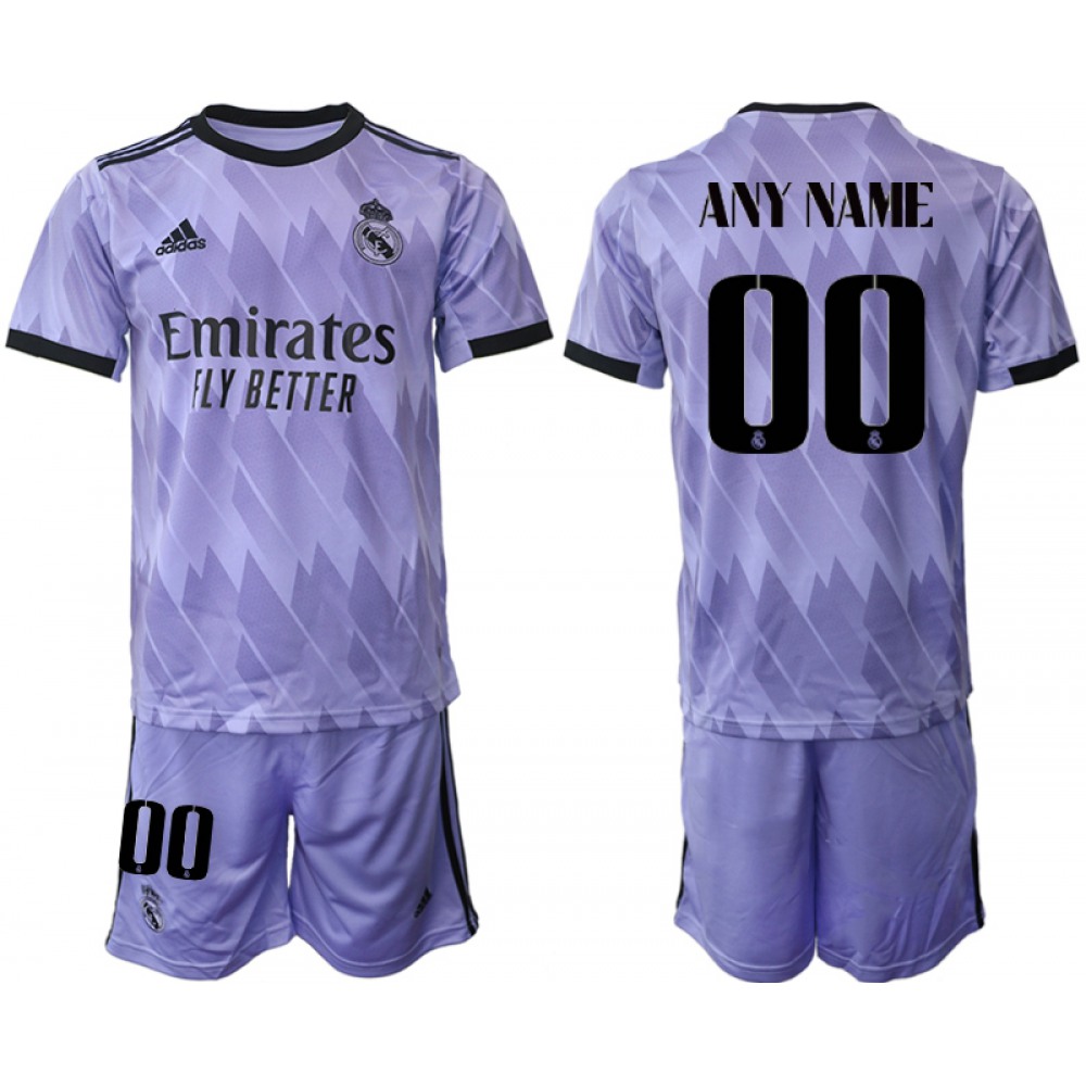 Men’s Real Madrid Custom 22/23 Purple Away Soccer Jersey Suit