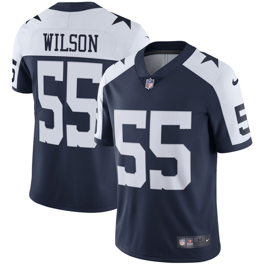 Men’s Dallas Cowboys #55 Logan Wilson Esch Navy Color Rush Vapor Limited Stitched Jersey