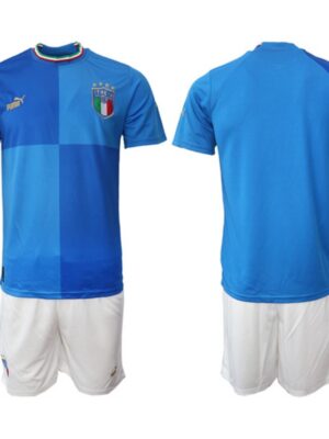 Men's Italy Custom Blue Home Soccer Jersey Suit