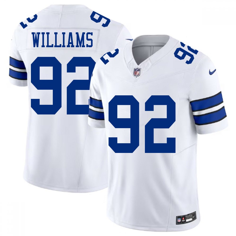 Men’s Dallas Cowboys #92 Quinnen Williams Esch White Color Rush Vapor Limited Stitched Jersey
