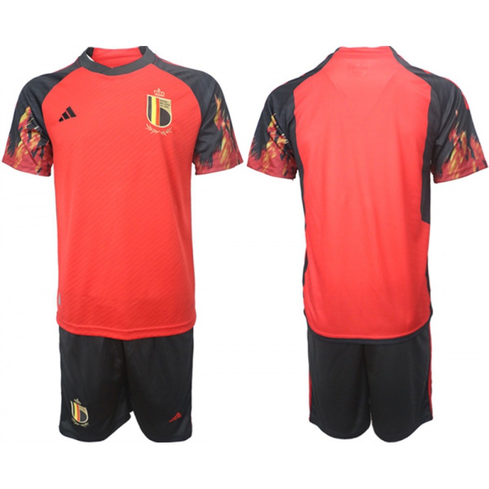 Men’s Belgium Blank Red 2022 FIFA World Cup Home Soccer Jersey Suit