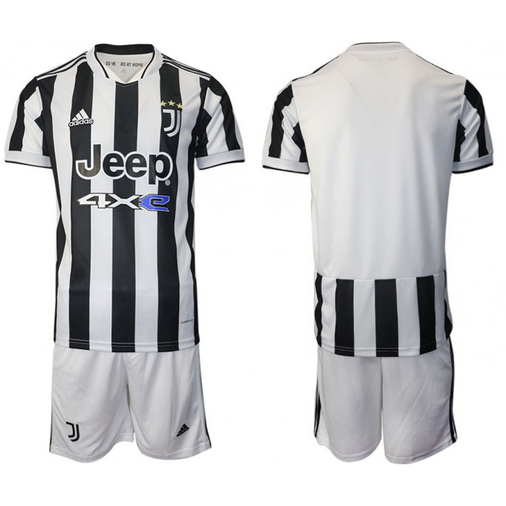 Men’s Juventus White/Black Home Soccer Jersey Suit