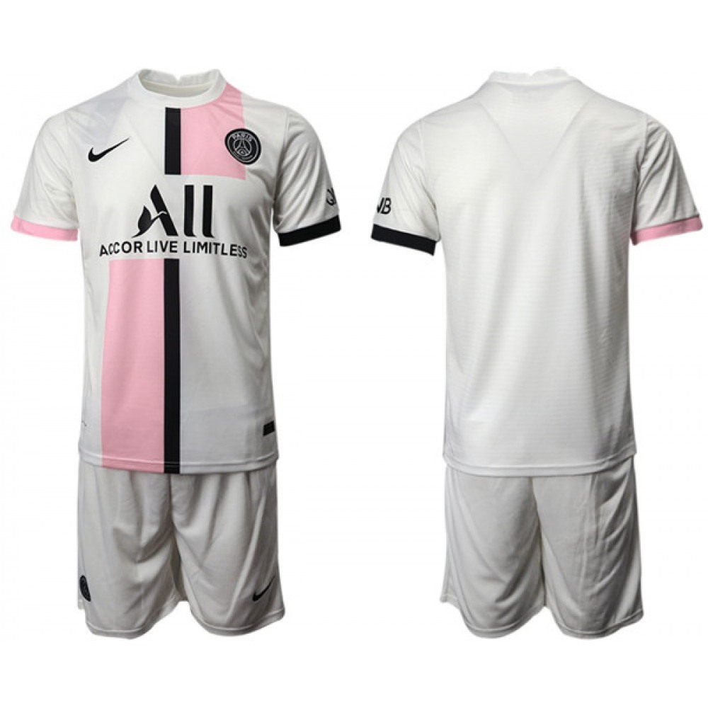 Men’s Paris Saint-Germain White/Pink Soccer Home Jersey Suit