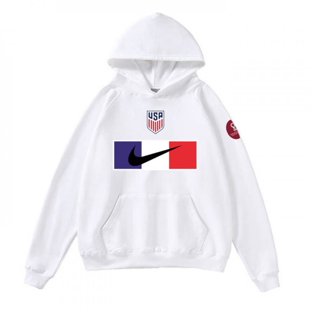 Men’s American World Cup Soccer Hoodie White 001