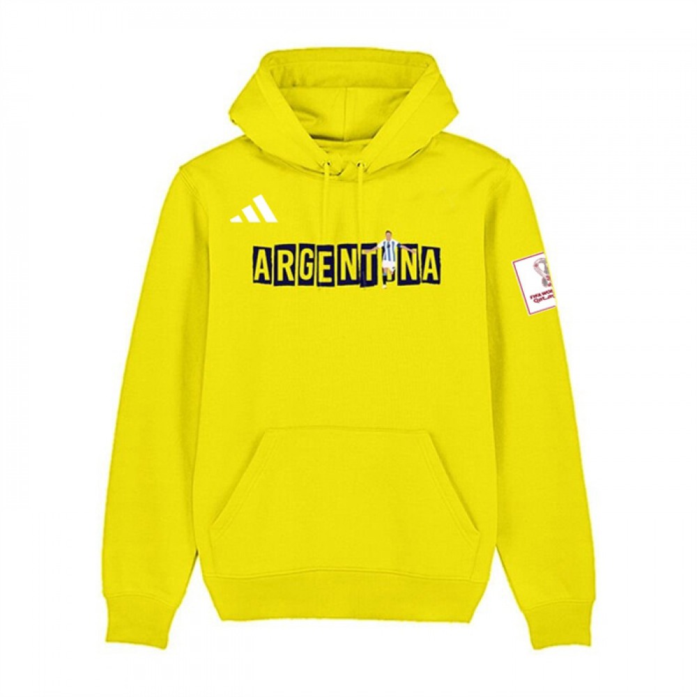 Men’s Argentina FIFA World Cup Soccer Yellow Hoodie