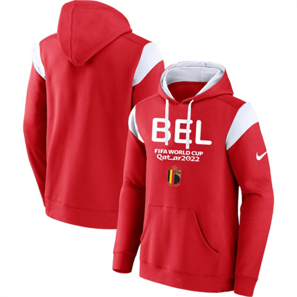 Men’s Belgium Red 2022 FIFA World Cup Soccer Hoodie
