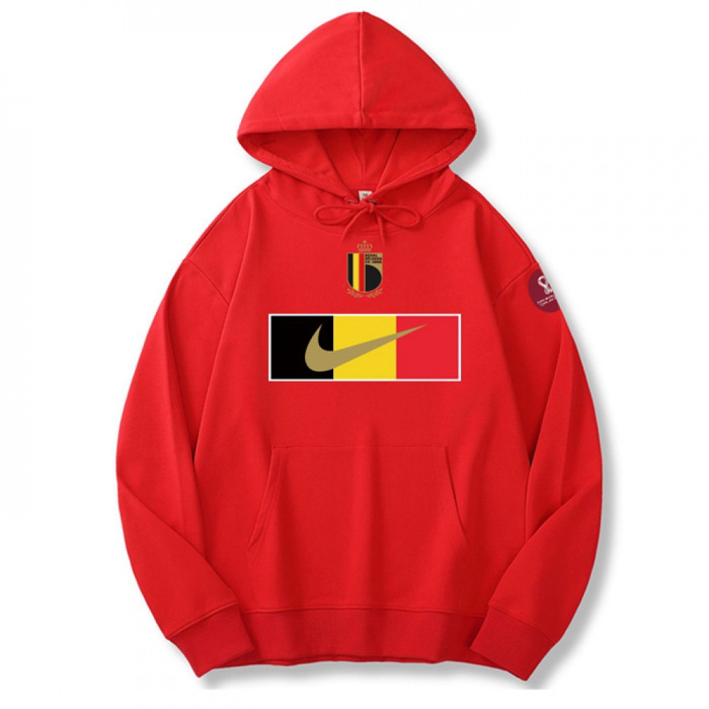 Men’s Belgium World Cup Soccer Hoodie Red 001