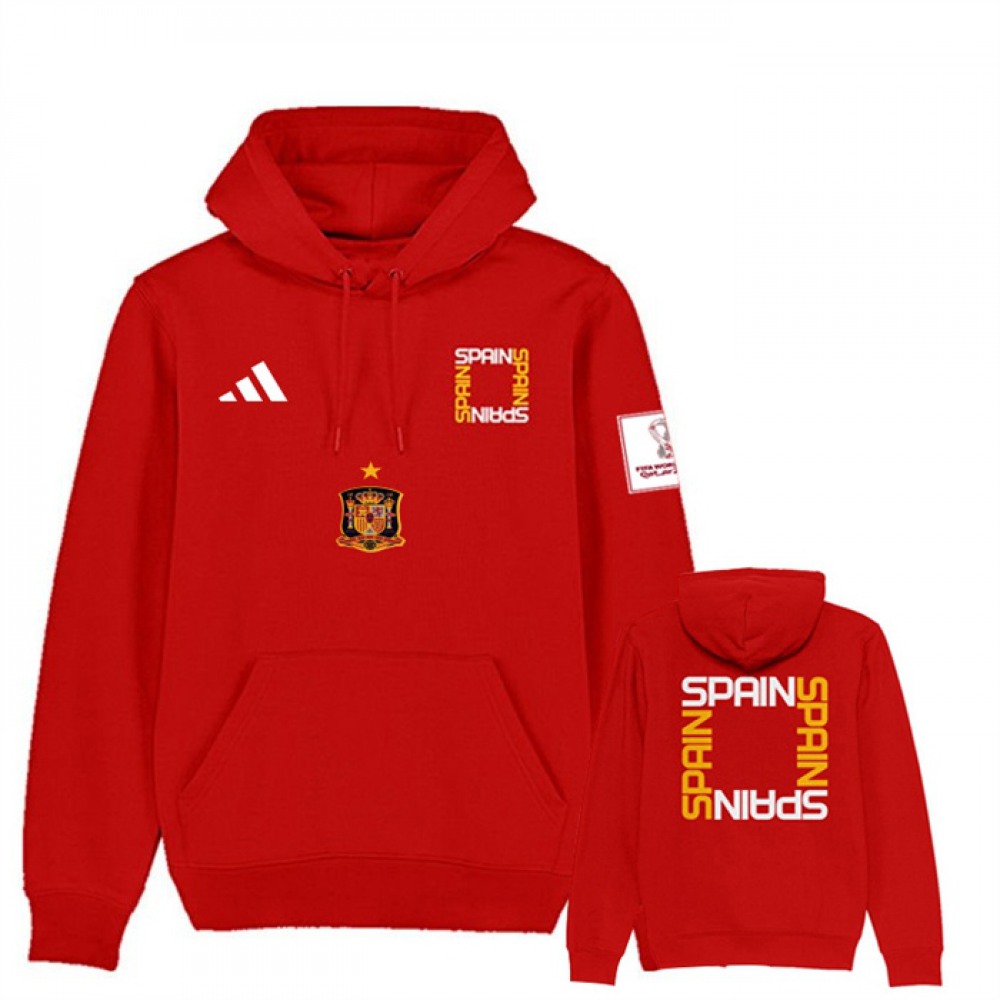 Men’s Spain FIFA World Cup Soccer Hoodie Red 002