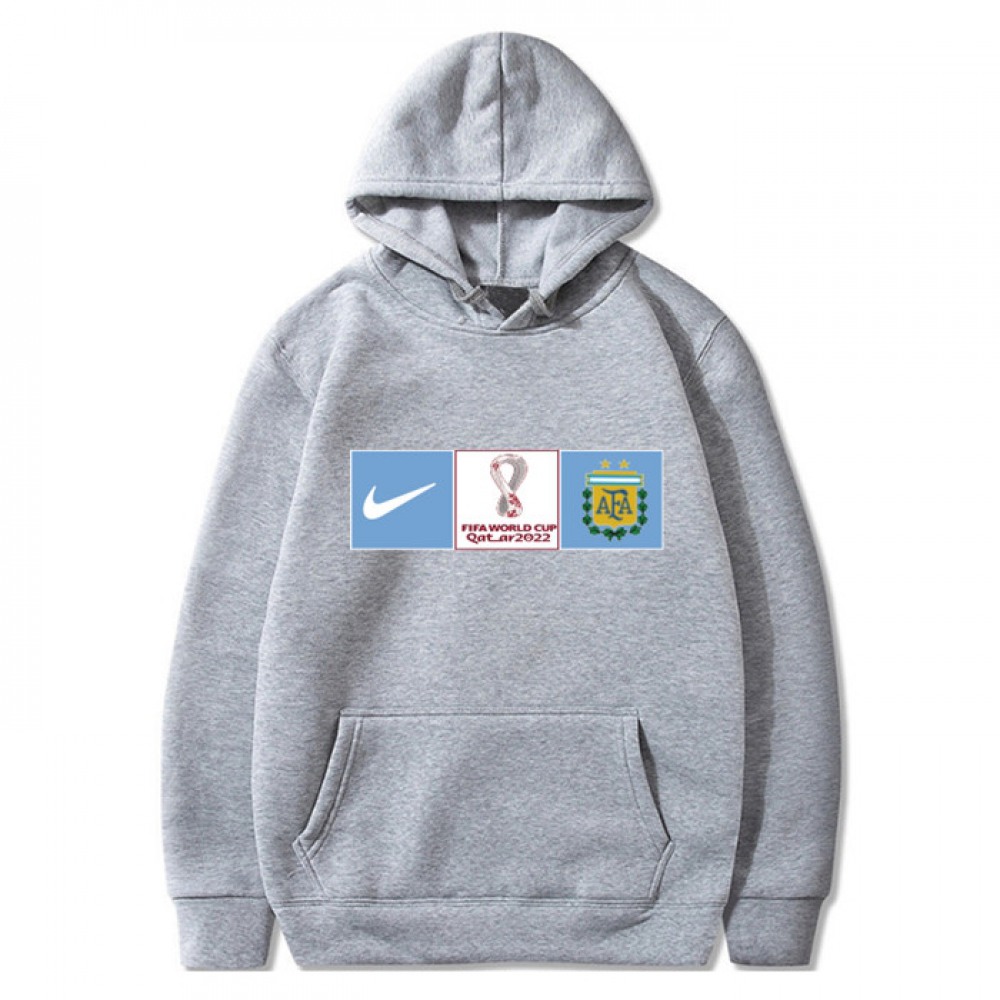 Men’s Argentina World Cup Soccer Hoodie Grey