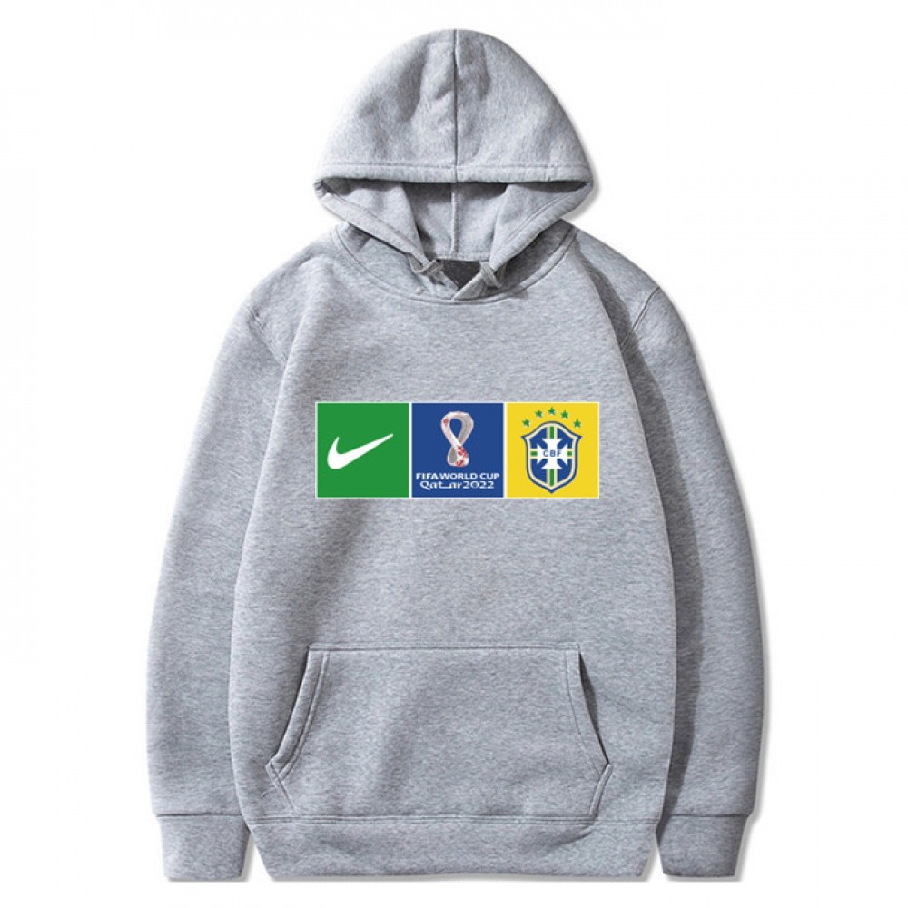 Men’s Brazil World Cup Soccer Hoodie Grey