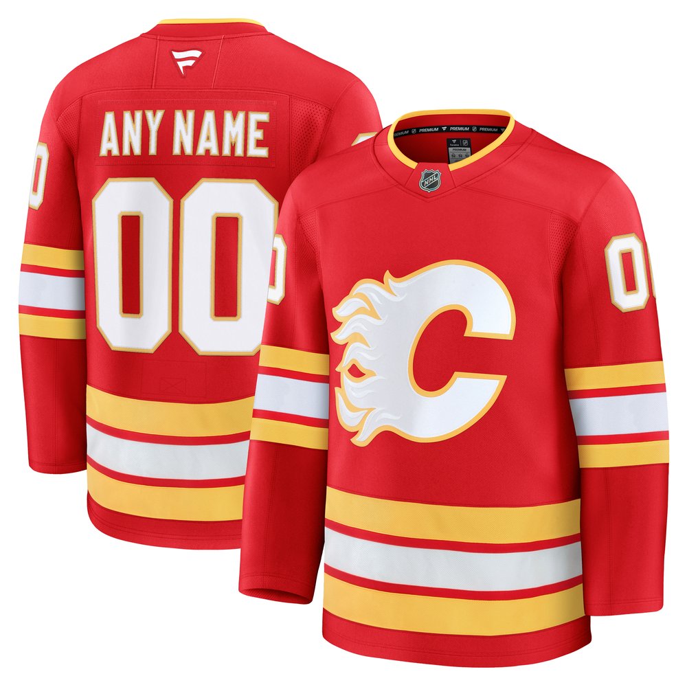 Youth Calgary Flames Red Home Custom Jersey