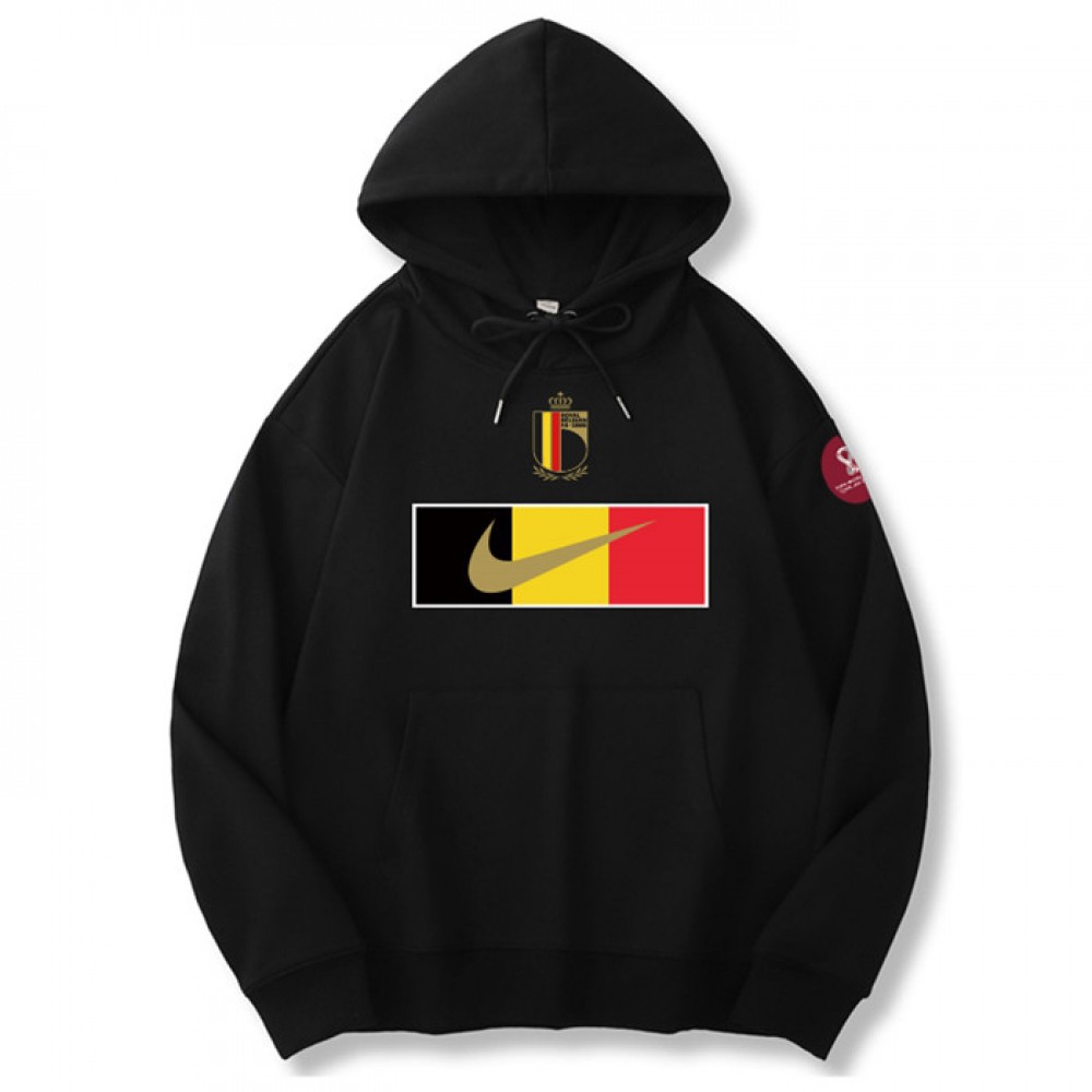 Men’s Belgium World Cup Soccer Hoodie Black 001