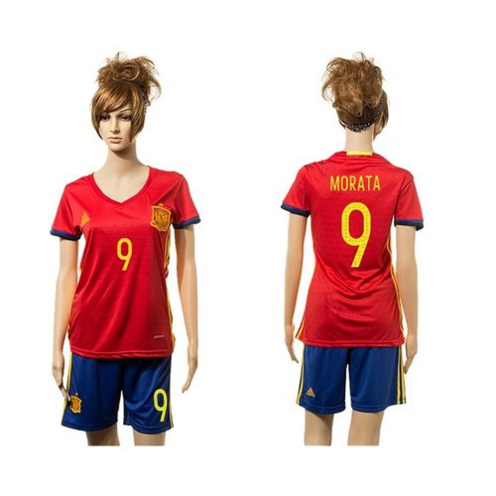 Women’s Spain #9 Morata Red Home Soccer Country Jersey