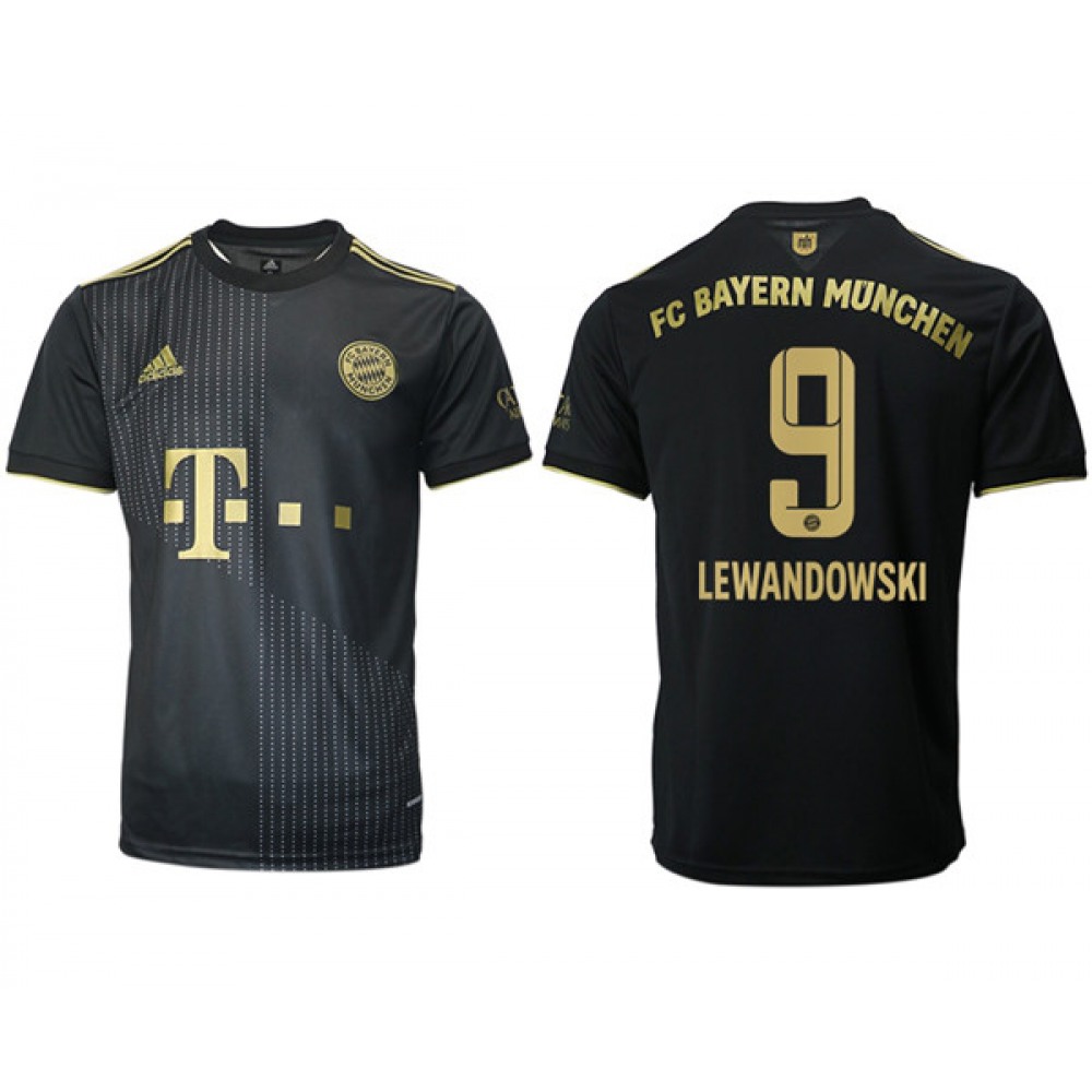 Men’s FC Bayern Munchen #9 Robert Lewandowski Black Away Soccer Jersey