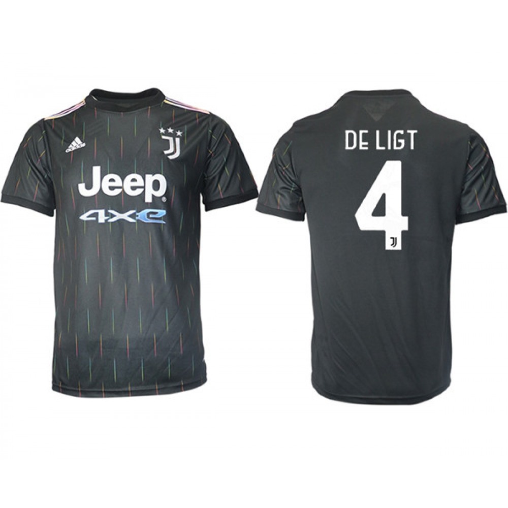 Men’s Juventus #4 Matthijs de Ligt Black Away Soccer Jersey