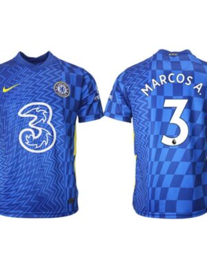 Men's Chelsea #3 Marcos Alonso 2021/22 Blue Home Soccer Jersey